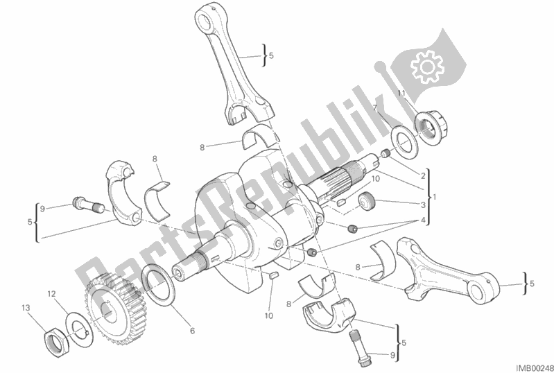 Alle onderdelen voor de Drijfstangen van de Ducati Scrambler Icon USA 803 2019